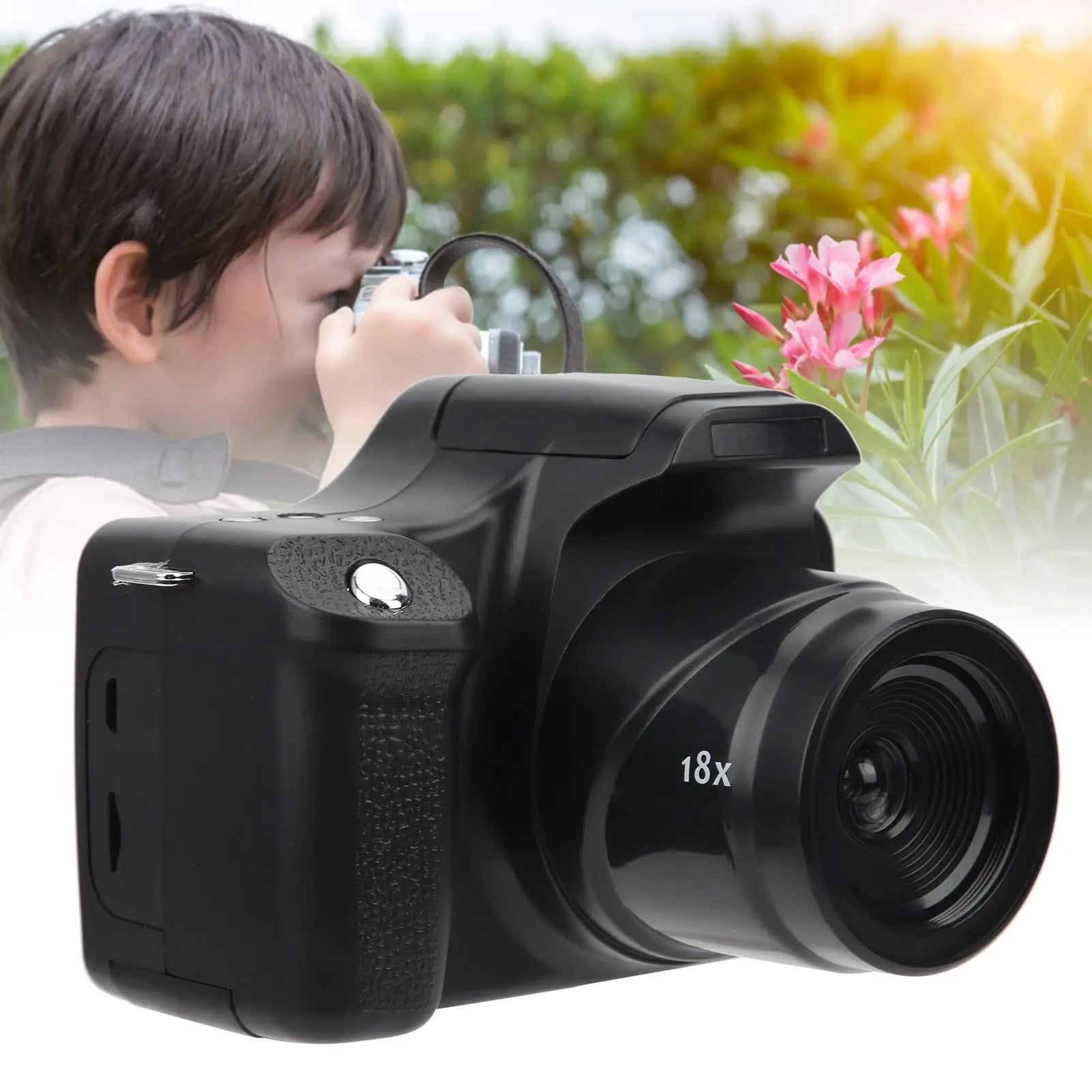 Digital Camera, Digital SLR Camera 3.0 in LCD Screen 18X Zoom HD SLR Camera Focal Length Portable Digital Camera for Photography (Standard Type 79cm) Stacia's Lens & Light