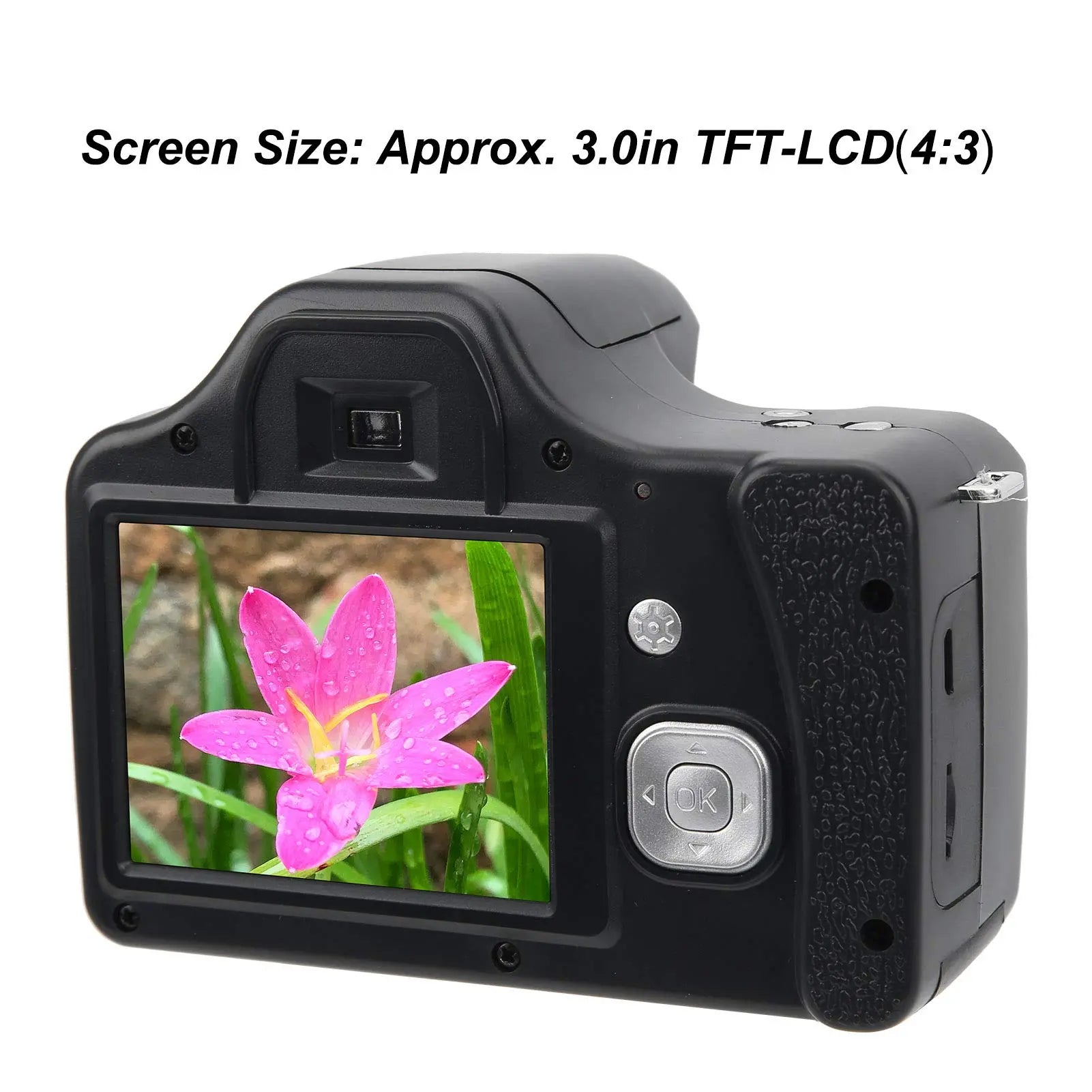 Digital Camera, Digital SLR Camera 3.0 in LCD Screen 18X Zoom HD SLR Camera Focal Length Portable Digital Camera for Photography (Standard Type 79cm) Stacia's Lens & Light